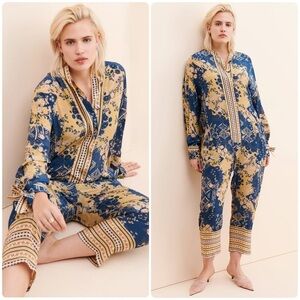 New! Chufy Lima Boho Floral Printed Jumpsuit Womens Xs- Small Blue Yellow ✨ XS
